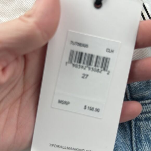 NEW 7 FOR ALL MANKIND
Monroe Colorblock Cut Off Denim Shorts - Picture 5 of 10